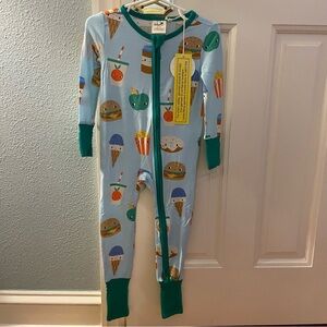 NWT Angel Dear/Tullabee Bamboo Snack Print Foldover Foot Pajama Size 12-18M
